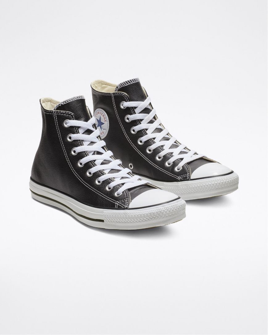 Tenisky Vysoke Converse Chuck Taylor All Star Kozene Panske Čierne | SK DILMU2